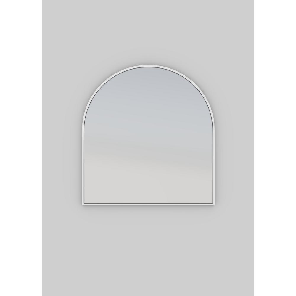 Glass Warehouse 32 in. x 30 in. Arch Shape White Stainless Steel Framed