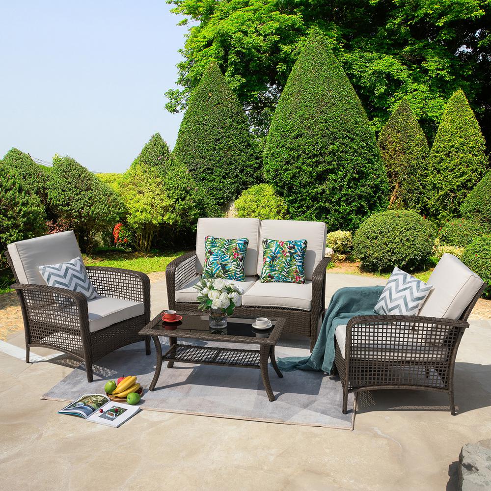 Nuu Garden Rattan 11-Piece Outdoor Wicker Sofa Set Patio Conversation set with Beige Cushions-SWS11-11 - The Home Depot Nuu Garden Rattan 11-Piece Outdoor Wicker Sofa Set Patio Conversation set with Beige Cushions-SWS11-11 - The Home Depot