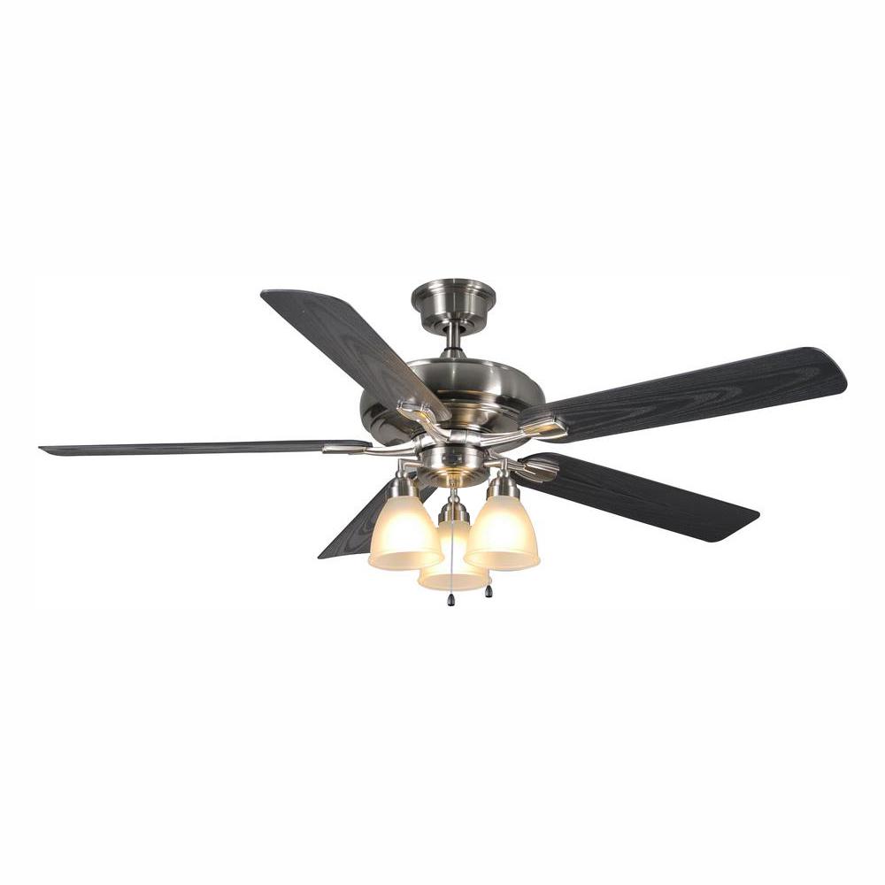 Home Decorators Collection Trentino Ii 60 In Led Indoor Outdoor Brushed Nickel Ceiling Fan With Light Kit