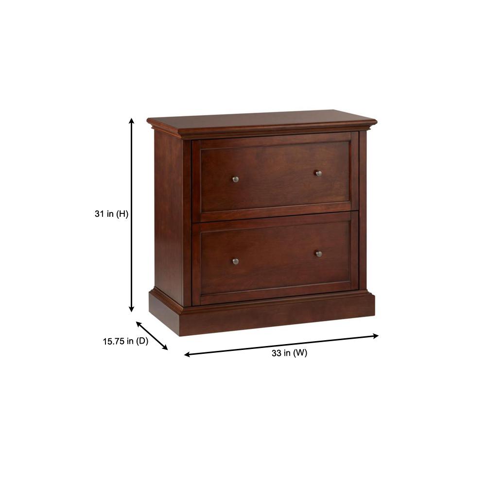 Home Decorators Collection Royce Smokey Brown Wood 2 Drawer Wide File Cabinet 33 In W X 31 In H Sk19051er1 Sb The Home Depot