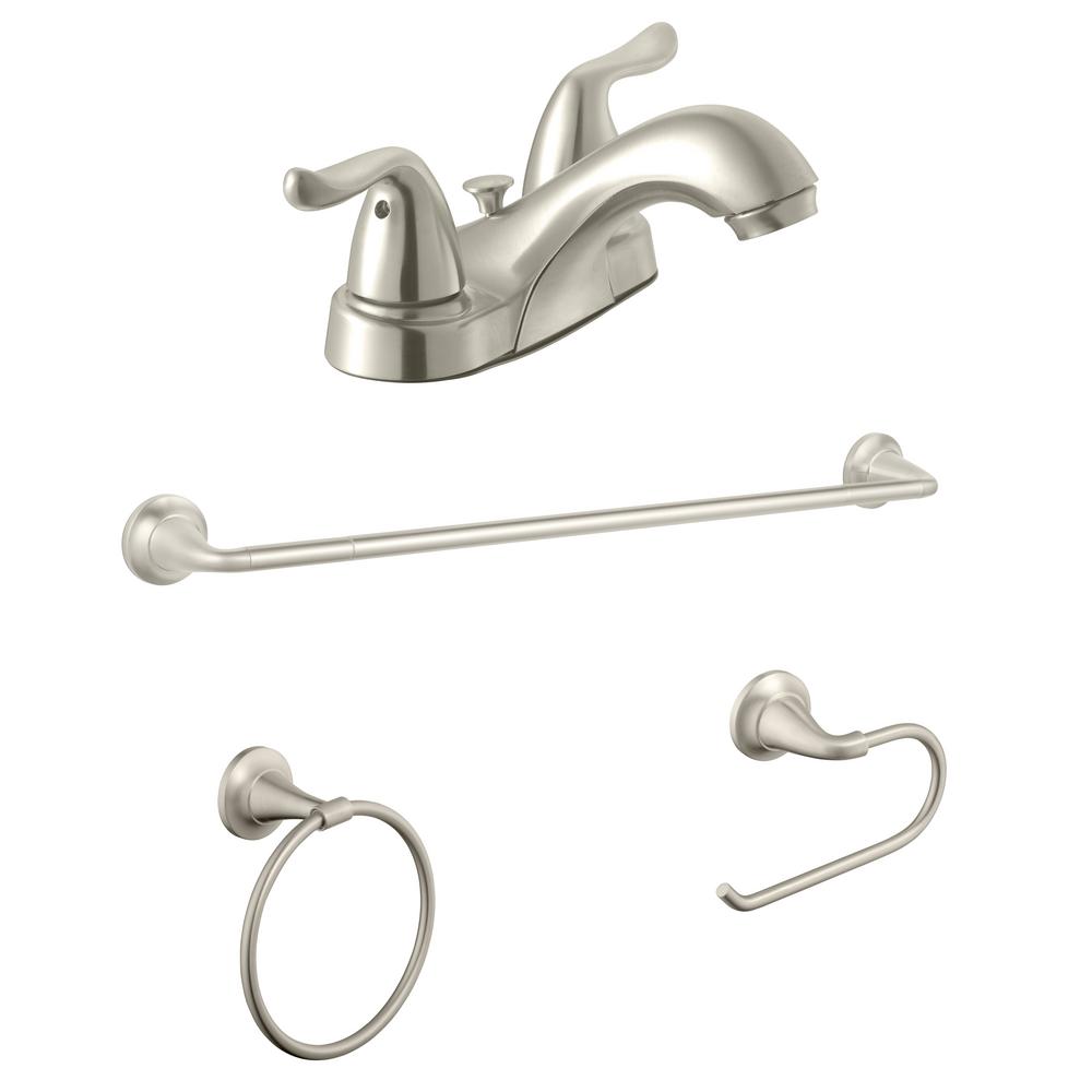 Glacier Bay Constructor 4 in. Centerset 2Handle Bathroom Faucet and