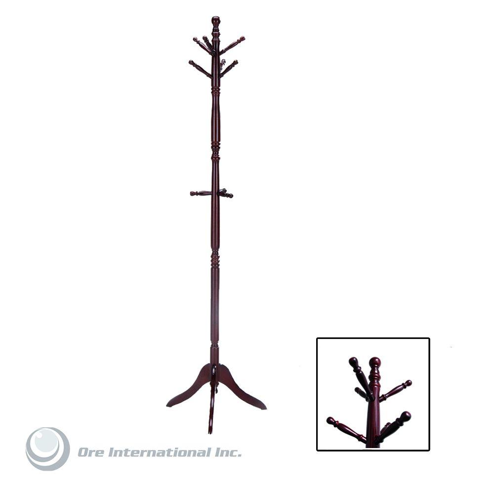Cherry 9-Hook Coat Rack