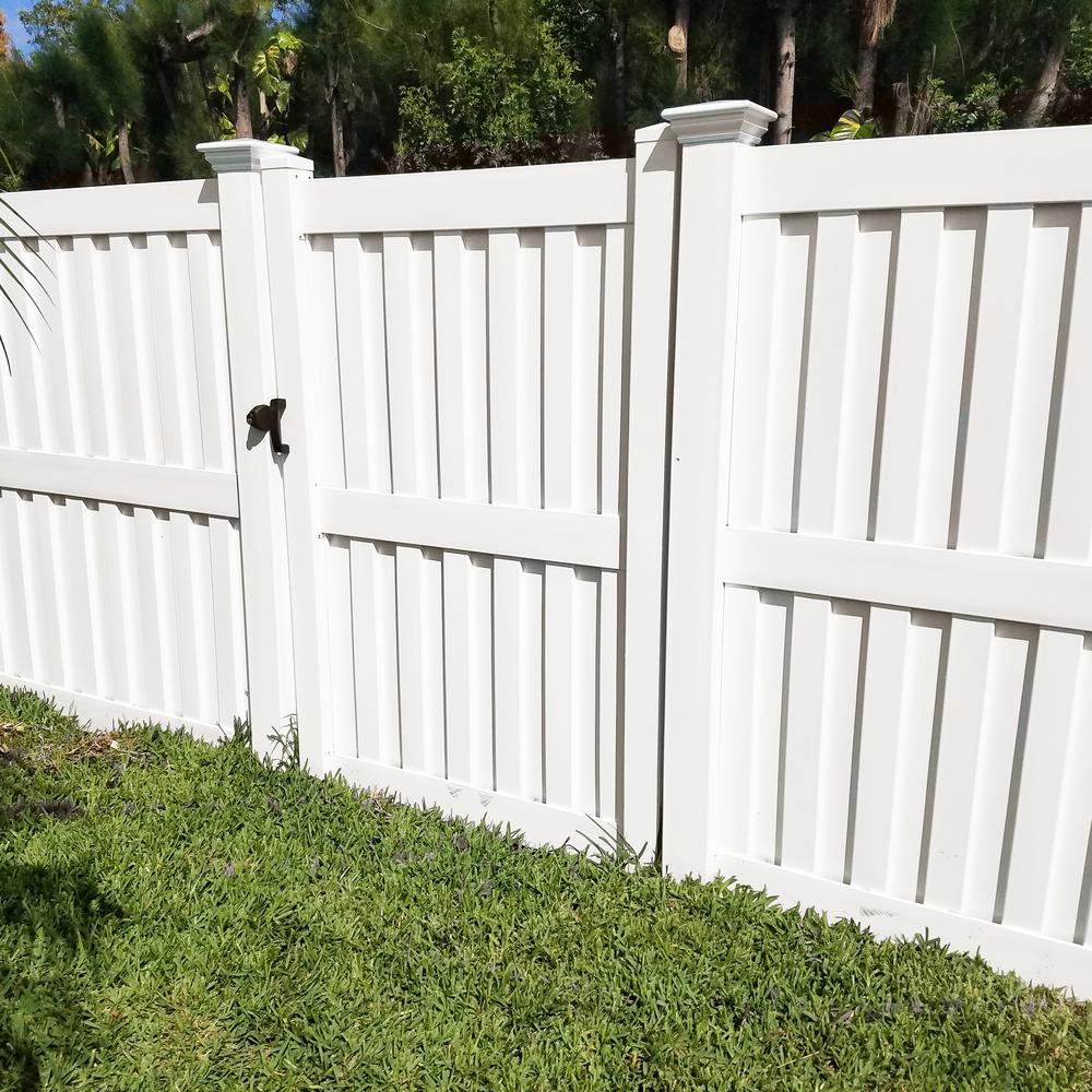 Weatherables Largo 6 Ft H X 8 Ft W White Vinyl Privacy Fence Panel Kit Pwpr Panel 6x8 The Home Depot