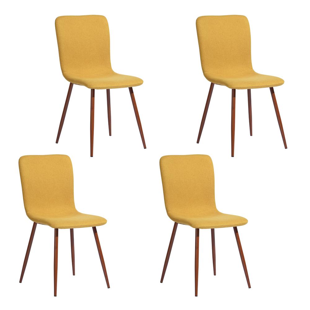 furniturer scargill yellow fabric dining chair set of 4scargill yellow   the home depot