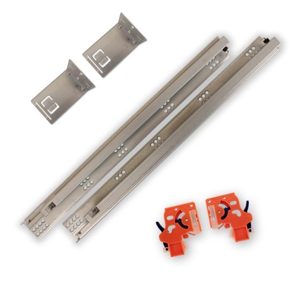 Soft Close Drawer Slides Cabinet Hardware The Home Depot Soft Close Full Extension Undermount Drawer Slides Kit