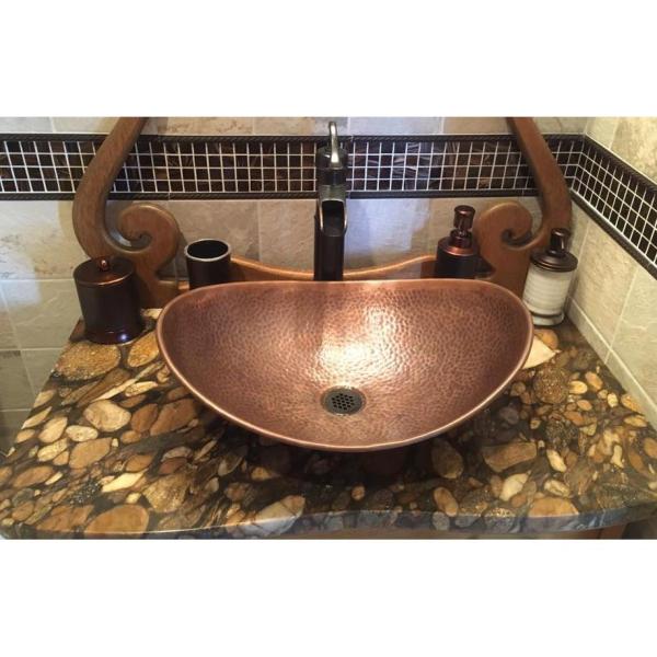 Sinkology Confucius 19 In Copper Vessel Sink Handmade Pure Copper Sink In Antique Copper Sb305 19ac The Home Depot