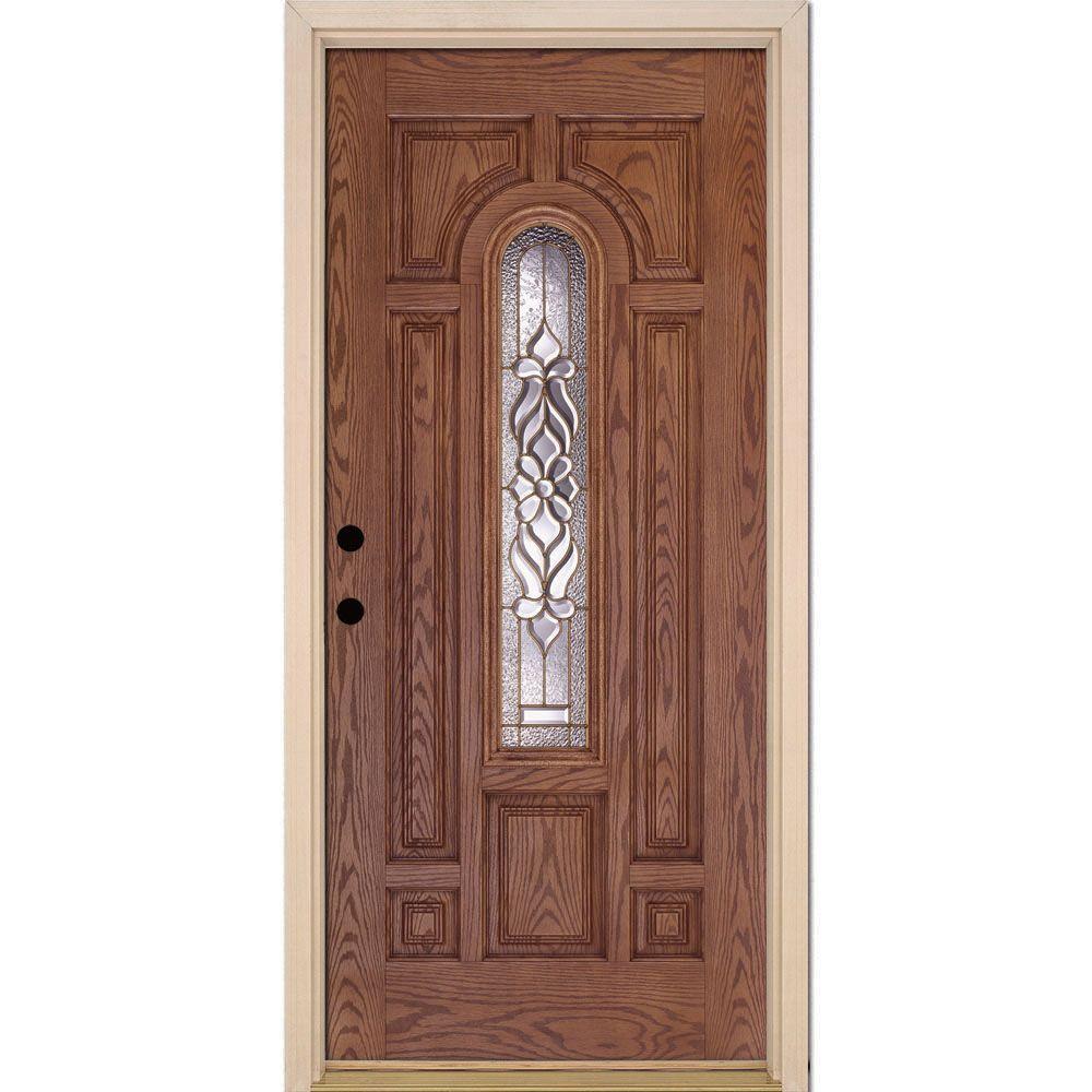 Feather River Doors 37.5 in. x 81.625 in. Lakewood Brass Center Arch