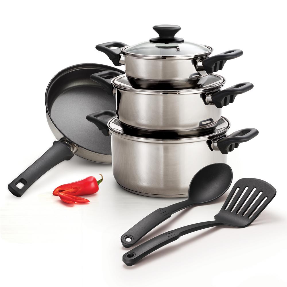 Tramontina 9-Piece Cookware Set - Stainless Steel - Triply Base-80117