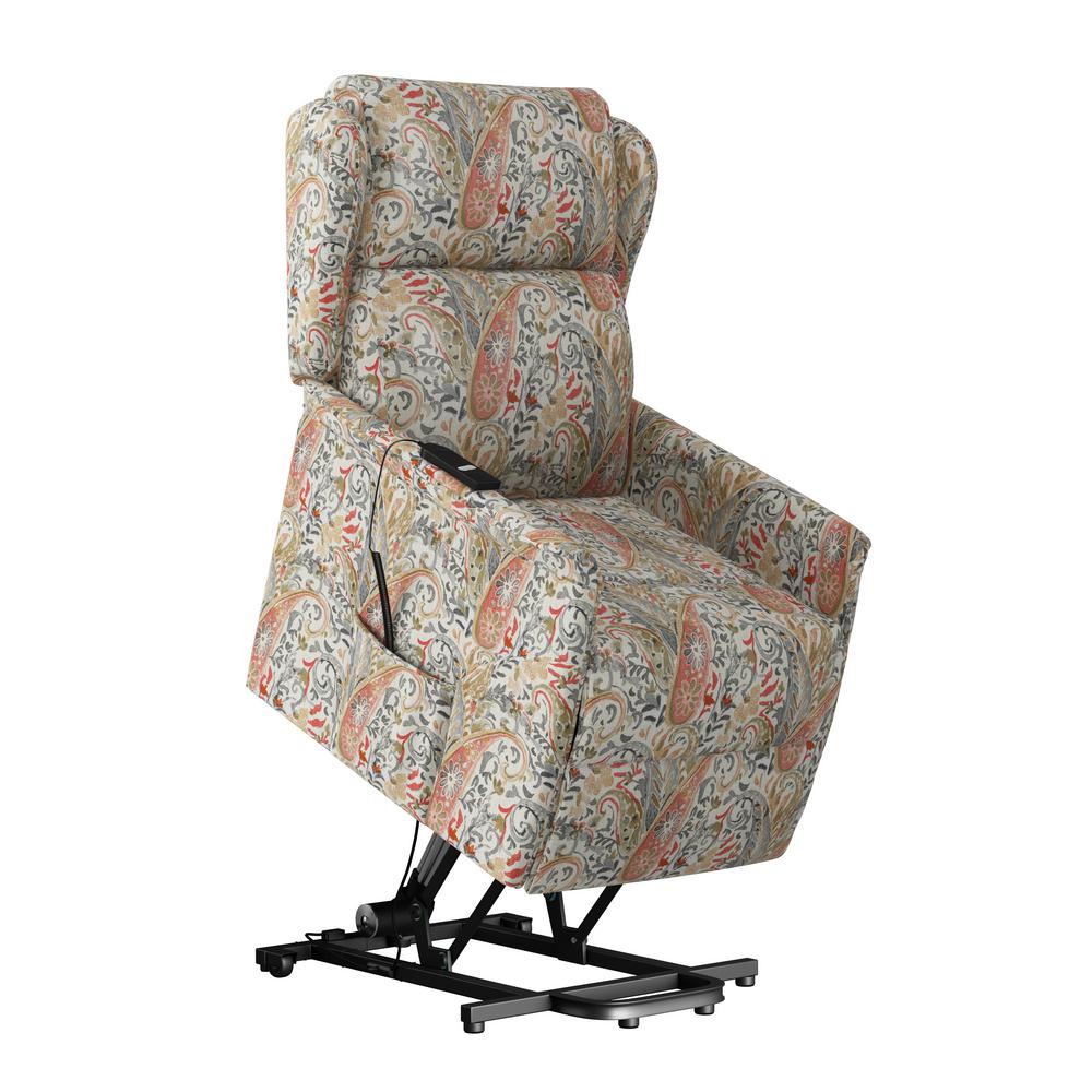 ProLounger Classic Multi Coral Paisley Wingback Power Recline And Lift ...