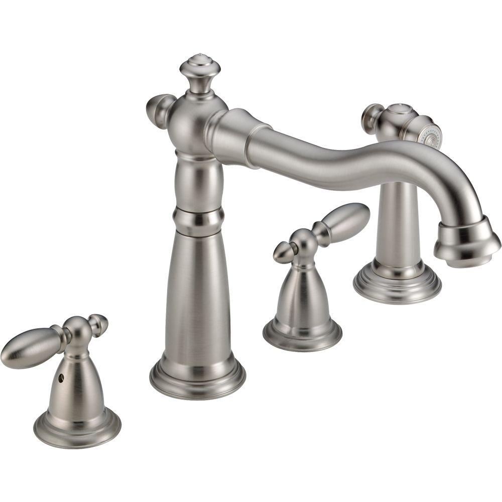 Delta Victorian 2 Handle Standard Kitchen Faucet In Stainless 2256
