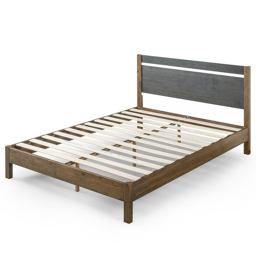 Twin Full Queen Size Bed Frame Platform Wooden Headboard Slats Bedroom Bedding Home Garden Furniture