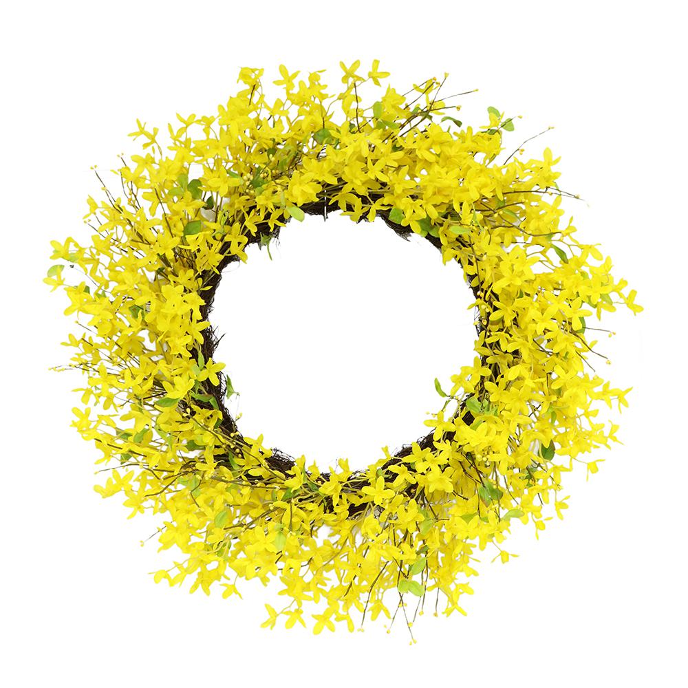 Puleo International 30 in. Artificial Yellow Jasmine Wreath305DW829730 The Home Depot