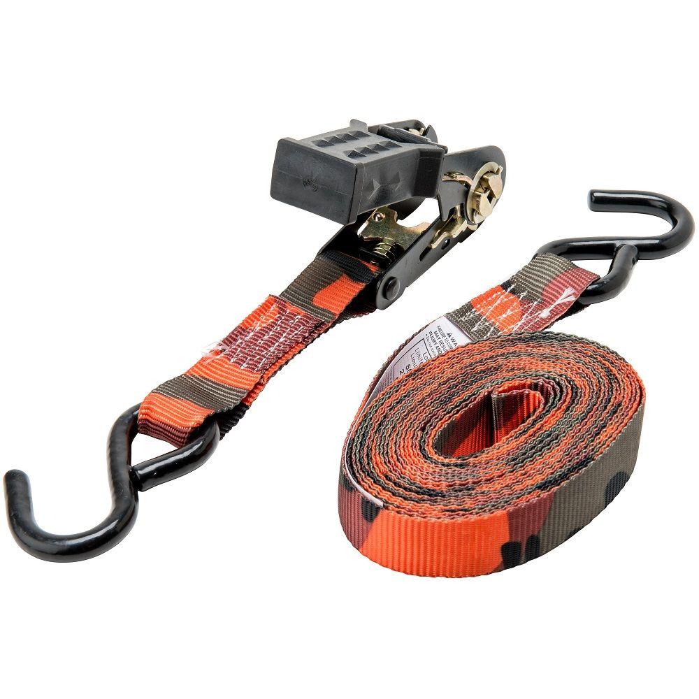 Keeper 1 in. x 16 ft. Blaze Camo Ratchet TieDown47302 The Home Depot