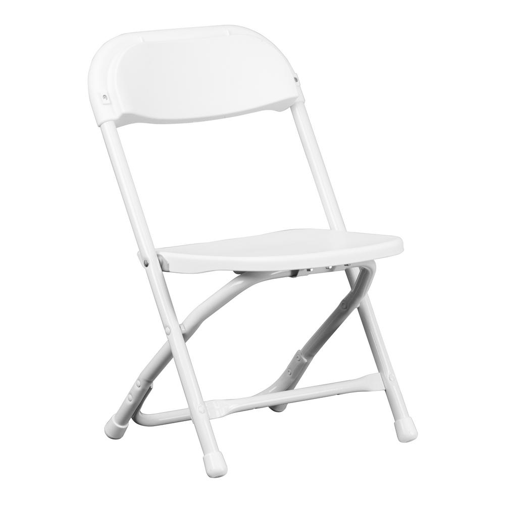 Flash Furniture Kids White Plastic Folding Chair Ykidwh The Home Depot