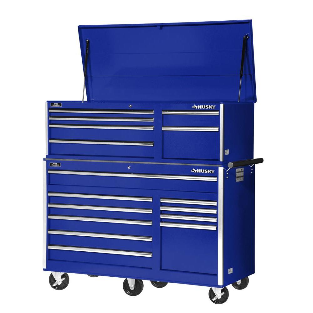 Husky 56 In 10 Drawer Rolling Cabinet Tool Chest In Blue Vrb