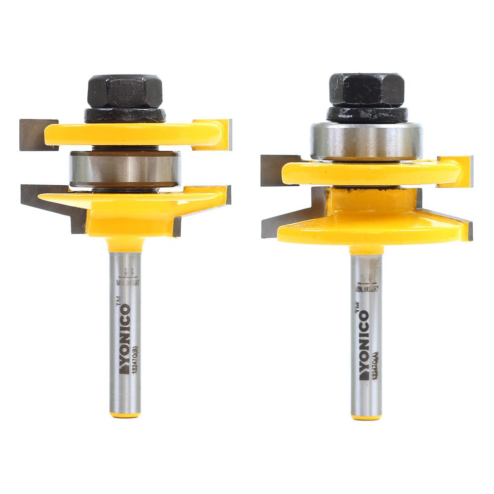 Yonico Rail and Stile Bevel 1/4 in. Shank Carbide Tipped Router Bit Set