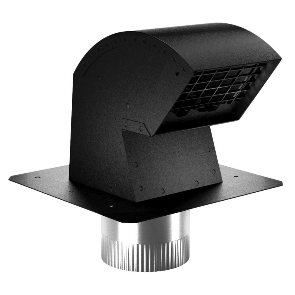 Everbilt 4 in. Galvanized Roof Vent Cap in Black-VTH0007 - The Home Depot