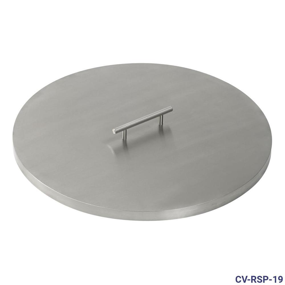 American Fire Glass 19 In Stainless Steel Cover Round Drop In