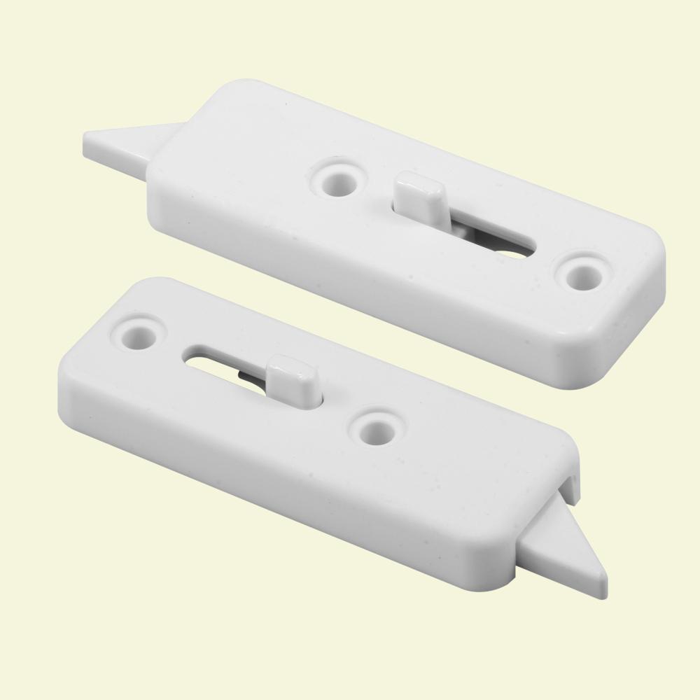 PrimeLine 29/16 in. White Plastic Spring Loaded Window Tilt Lock (2