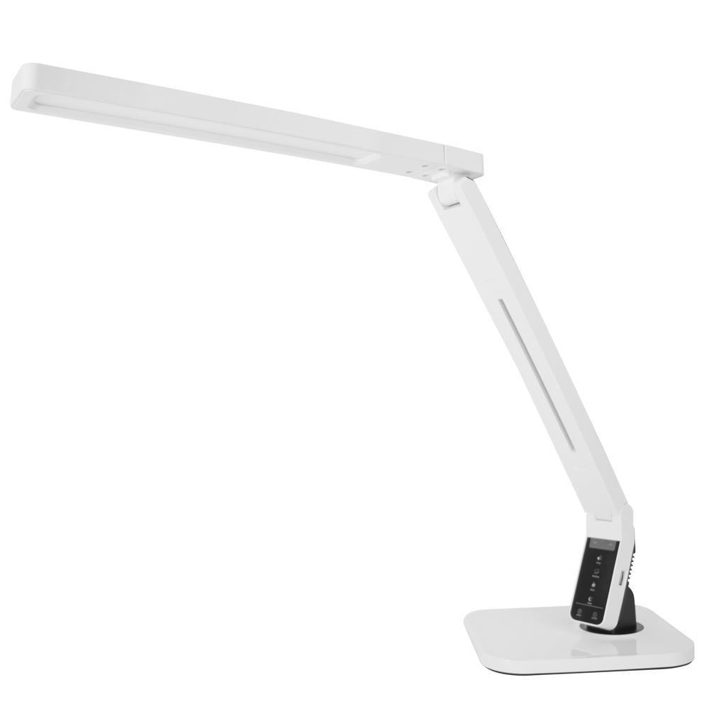 Newhouse Lighting 21 in. White Desk Lamp with USB Charging Newhouse Lighting 21 in. White Desk Lamp with USB Charging