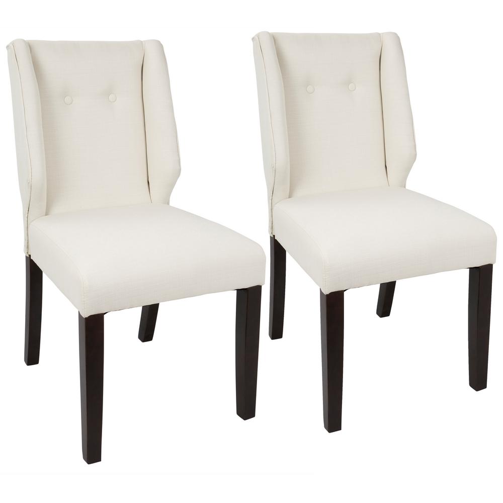 Lumisource Rosario Walnut and Cream Dining Chair (Set of 2)DCRSRO WL