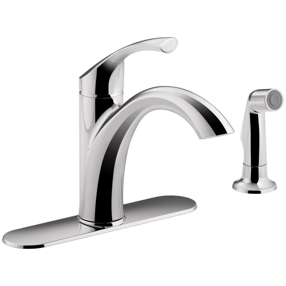 Reviews For Kohler Mistos Single Handle Standard Kitchen Faucet With Side Sprayer In Polished Chrome K R72508 Cp The Home Depot