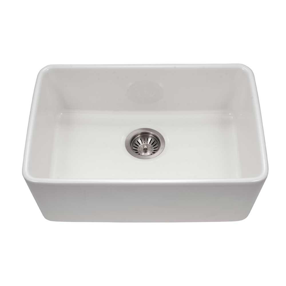 Houzer Platus Undermount Fireclay 23 In Single Bowl Kitchen Sink In White