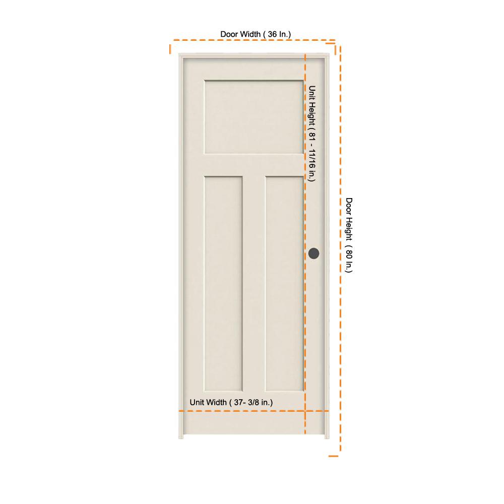 Jeld Wen 36 In X 80 In Craftsman Primed Left Hand Smooth Molded