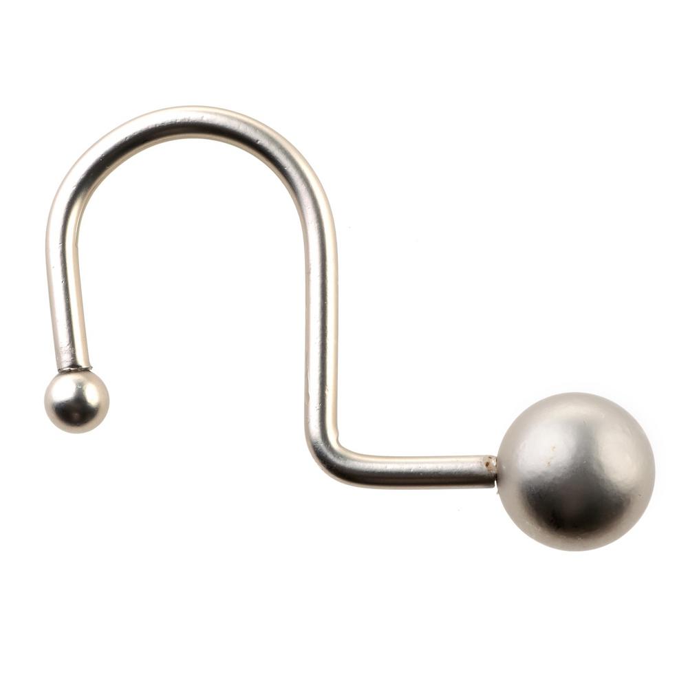 Slipx Solutions Decorative Ball Shower Hooks In Brushed Nickel