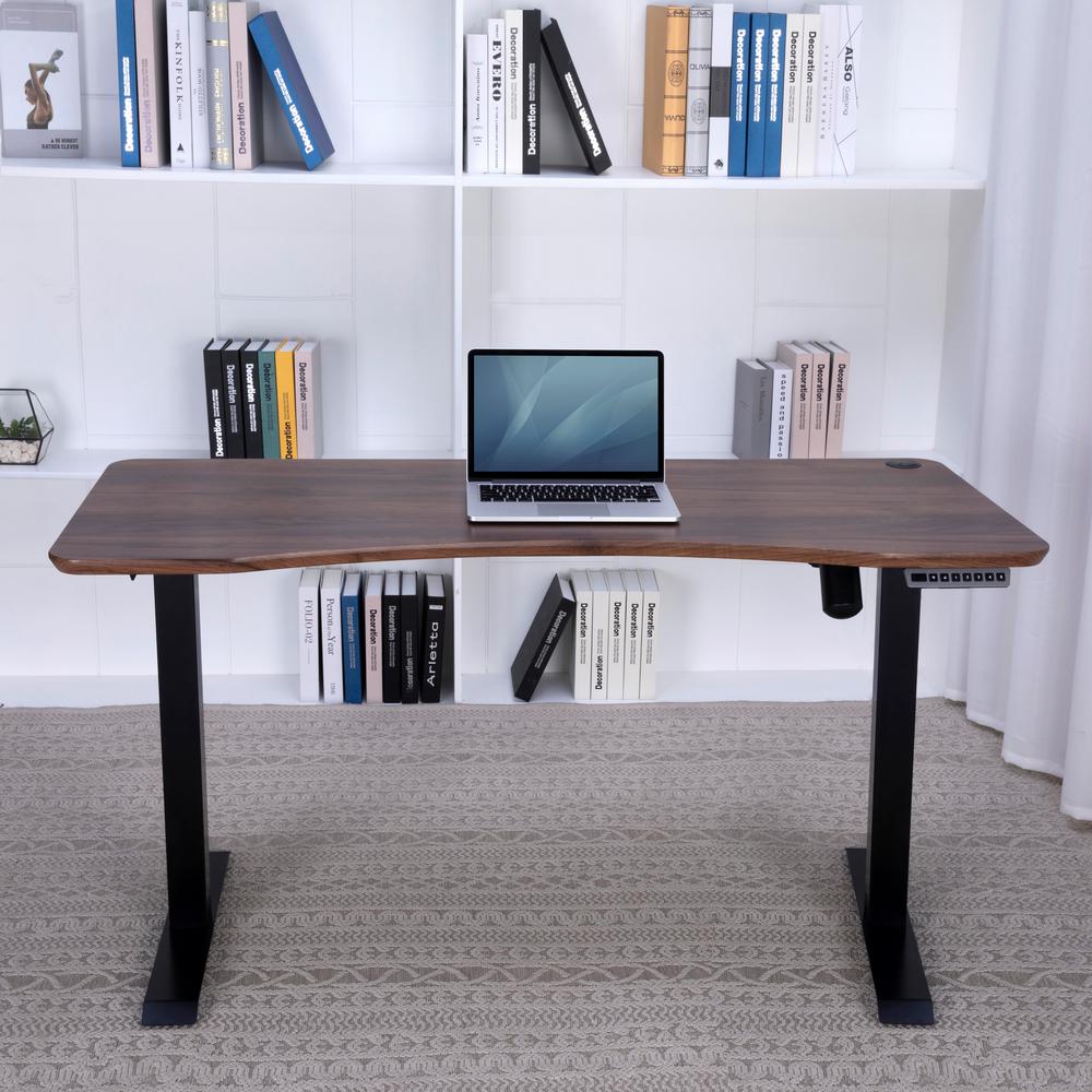 55 in. Rectangular Walnut Standing Desks with Adjustable HeightFLI20741 The Home Depot