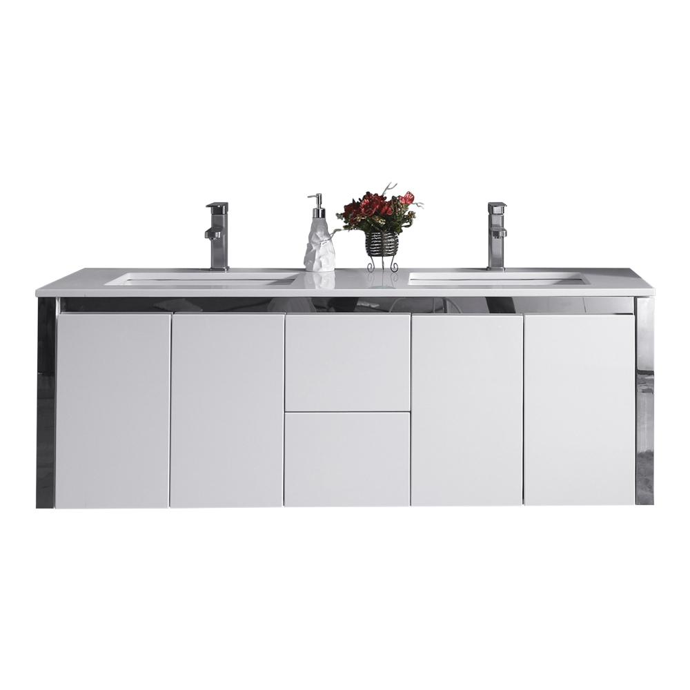 Ove Decors Lelio 59 In W X 18 1 D Wall Hung Vanity White With Resin Top Basin
