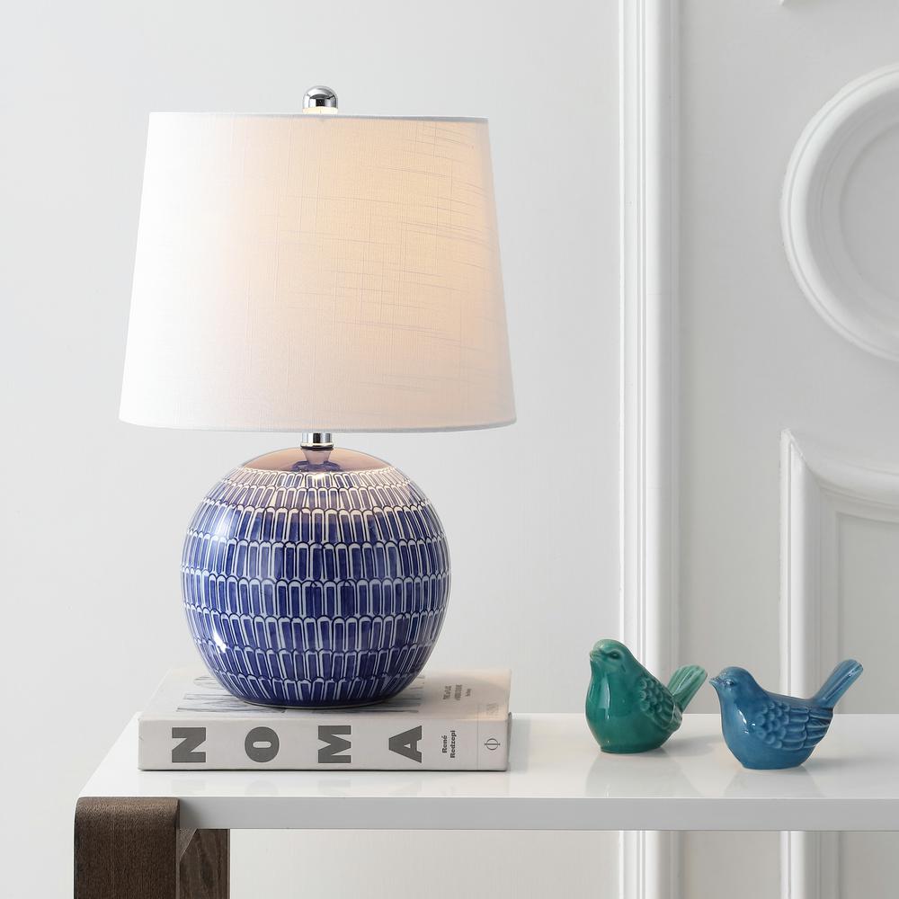 Ronald 21 In Navy Ceramic Led Table Lamp