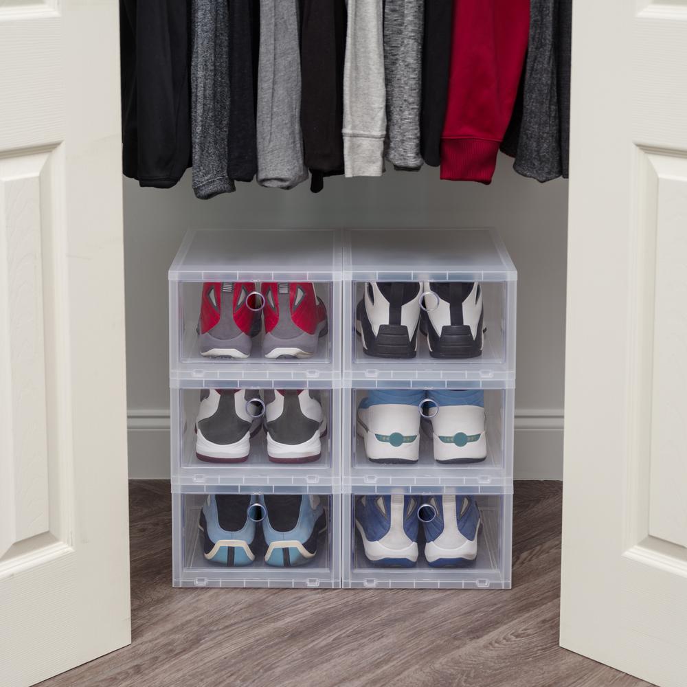 clear pull down shoe box