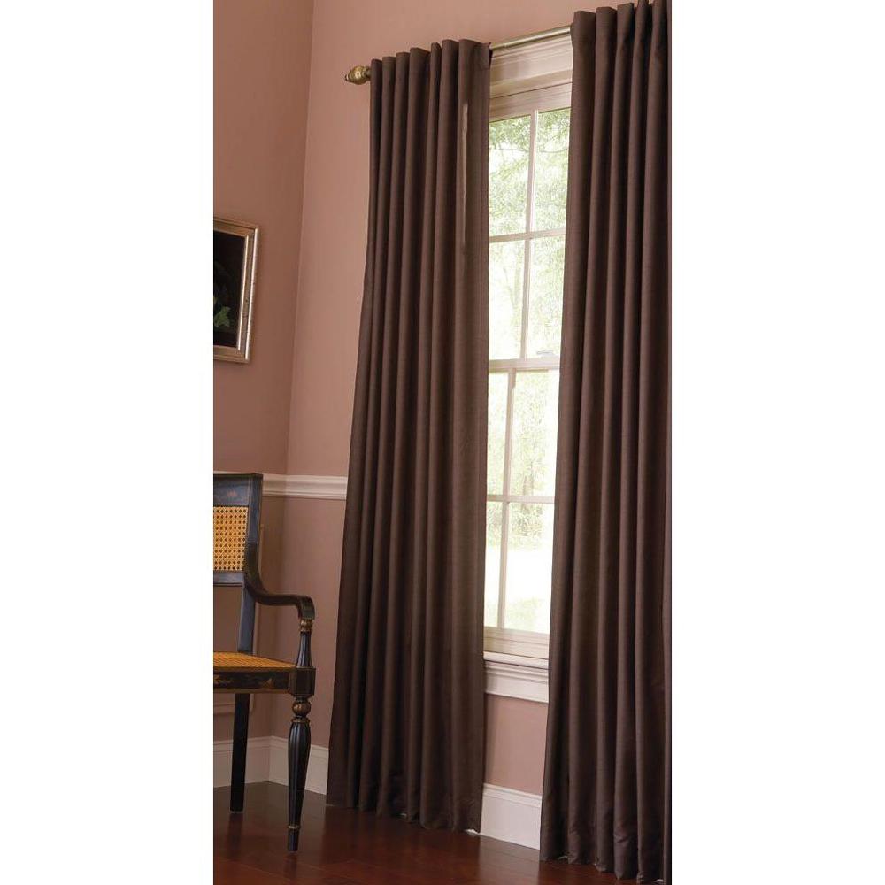 Martha Living Brown Curtains D Window Faux Silk Light Filtering Window Panel In Tilled Soil 50 W X 84