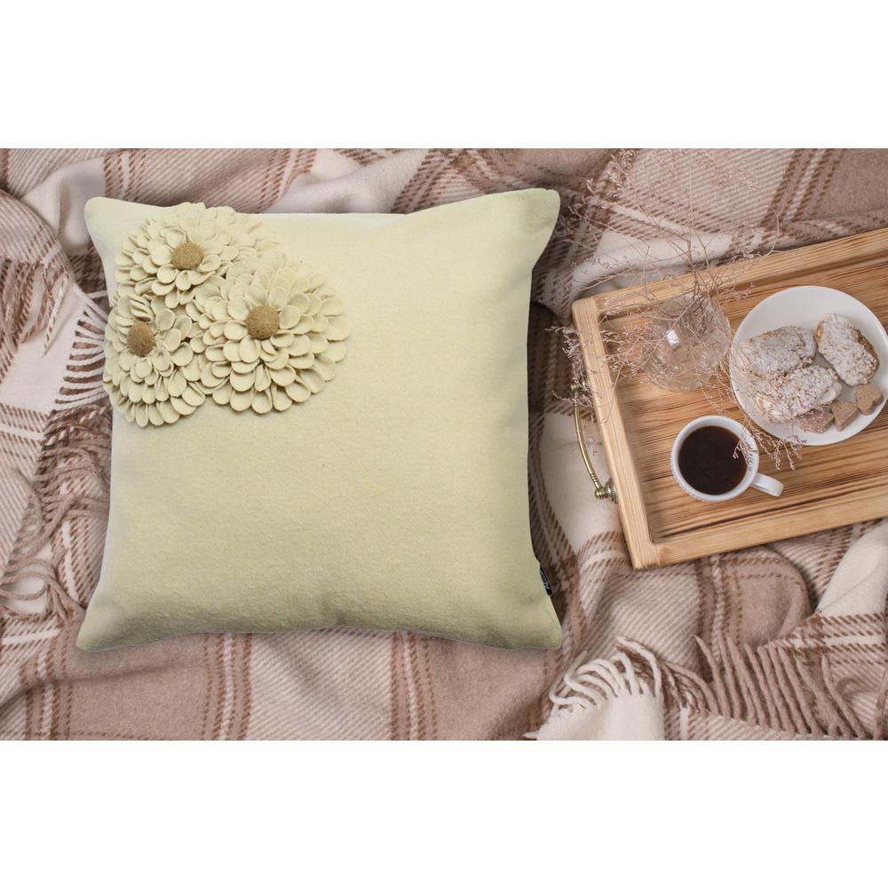 Woolen Felt Floral Standard Throw Pillow Rcc 584 The Home Depot