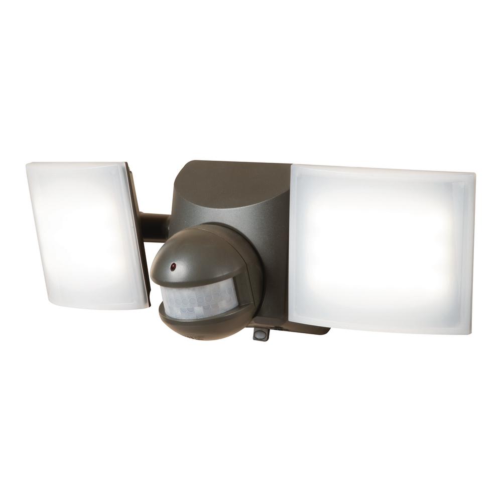 Mounting Hardware Included Line Voltage Flood Lights Outdoor 5 8 Watt 180 Degree Bronze Solar Motion Activated Twin Head Outdoor Integrated Led Flood