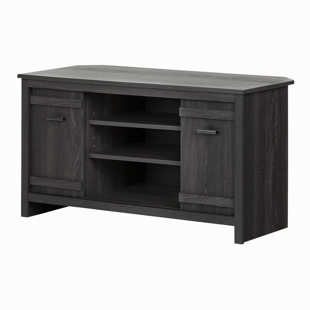 Grey Oak Tv Stand
 - South Shore Exhibit 50 Disk Capacity Corner Tv Stand In Gray Oak 10527 The Home Depot