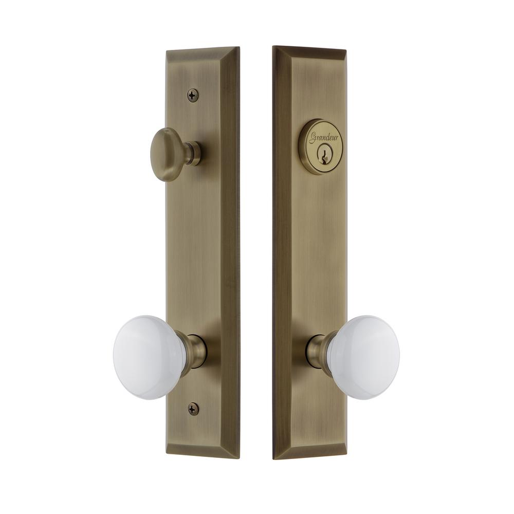 Grandeur Fifth Avenue Tall Plate 2 3 8 In Backset Vintage Brass