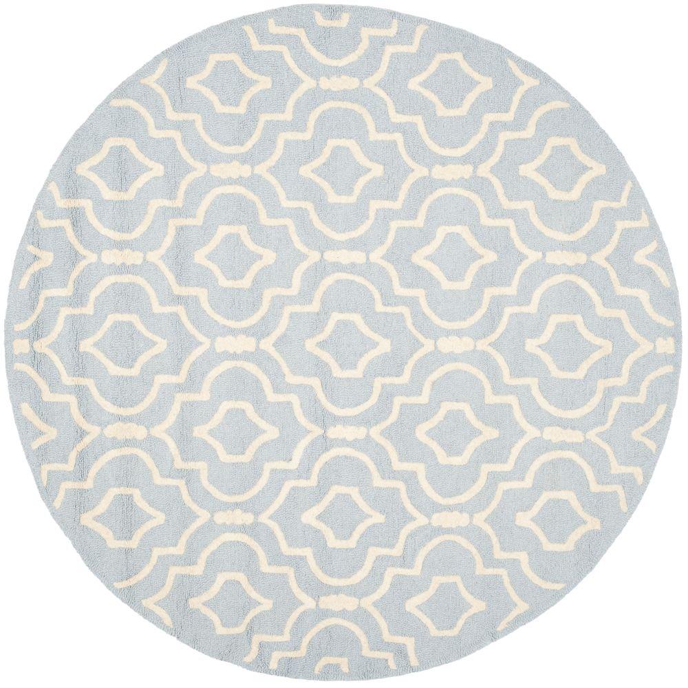 Safavieh Cambridge Light Blue Ivory 6 Ft X Round Area Rug