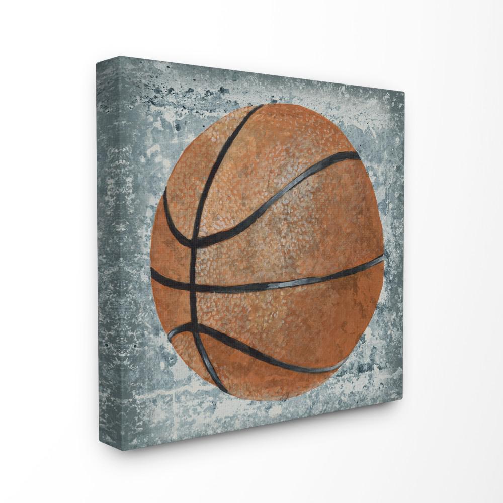 The Kids Room By Stupell 17 In X 17 In Grunge Sports Equipment Basketball By Studio W Printed Canvas Wall Art Brp 2236 Cn 17x17 The Home Depot