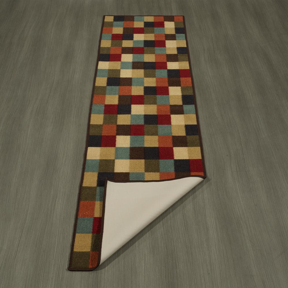 3 X 10 Ft. Runner Rug Area Contemporary Checkered Multicolor NonSlip