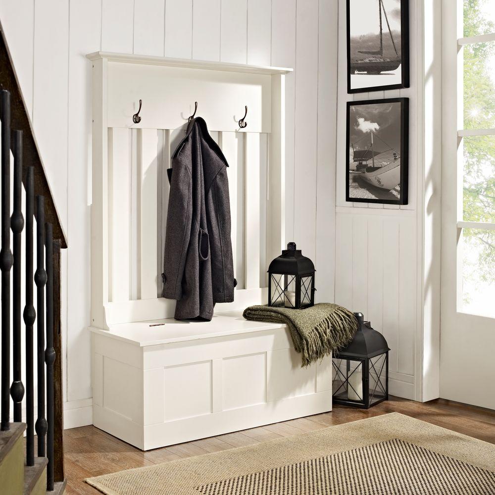 Crosley Ogden White Hall Tree Cf6001 Wh The Home Depot