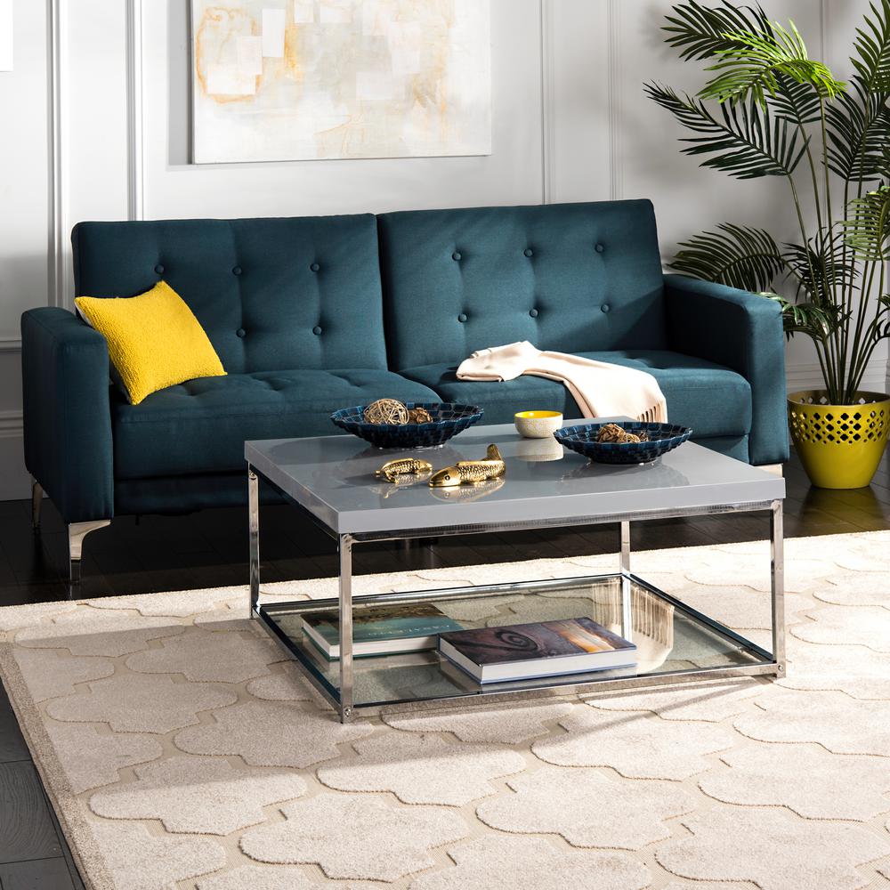 Safavieh Malone Chrome High Gloss Gray Coffee TableFOX2214C The Home