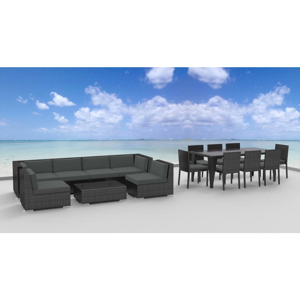 Urban Furnishing Gray Series 16 Piece Wicker Outdoor Sectional Urban Furnishing Gray Series 16 Piece Wicker Outdoor Sectional Seating Set With Cushions
