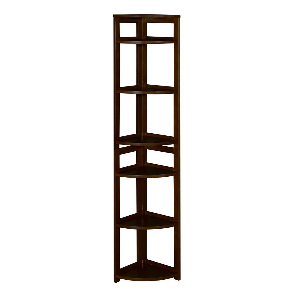 Niche Flip Flop Mocha Walnut 6 Shelf Corner Folding Bookcase Niche Flip Flop Mocha Walnut 6 Shelf Corner Folding Bookcase