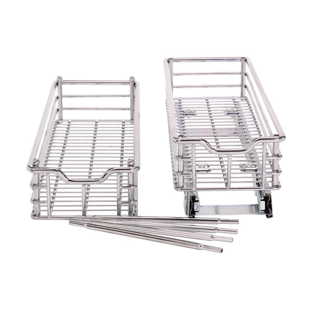 Design Trend 7 In Deep 2 Tier Sliding Organizer Kd In Chrome