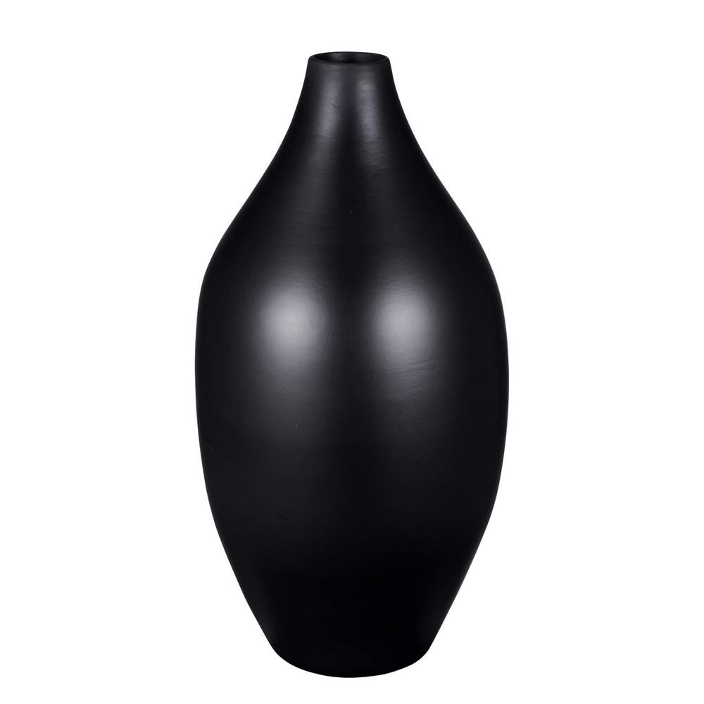 Villacera 16 In Black Decorative Handcrafted Glazed Bamboo Gourd