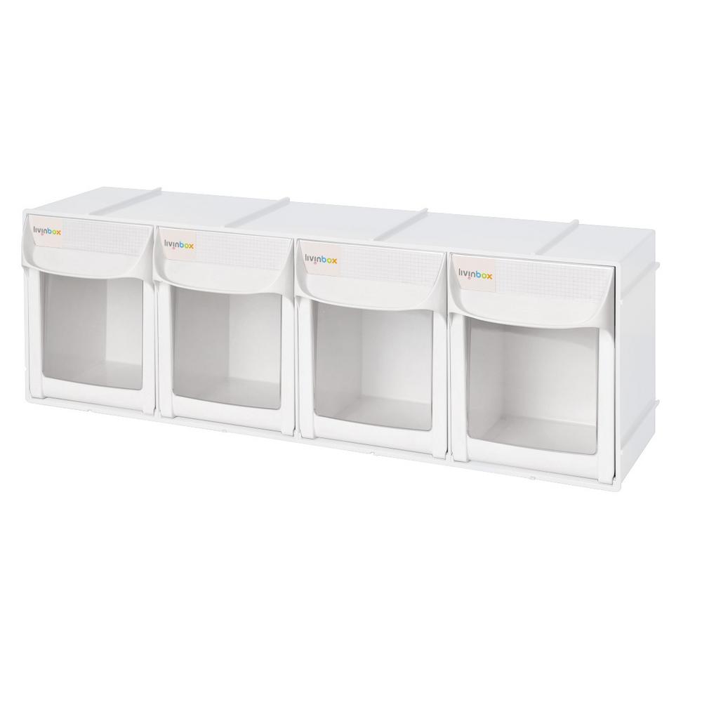 Livinbox Storage Organization The Home Depot Patented Ultimate Tip Out Series 24 In Crafts And Hardware Organizer Plastic Storage Bin With