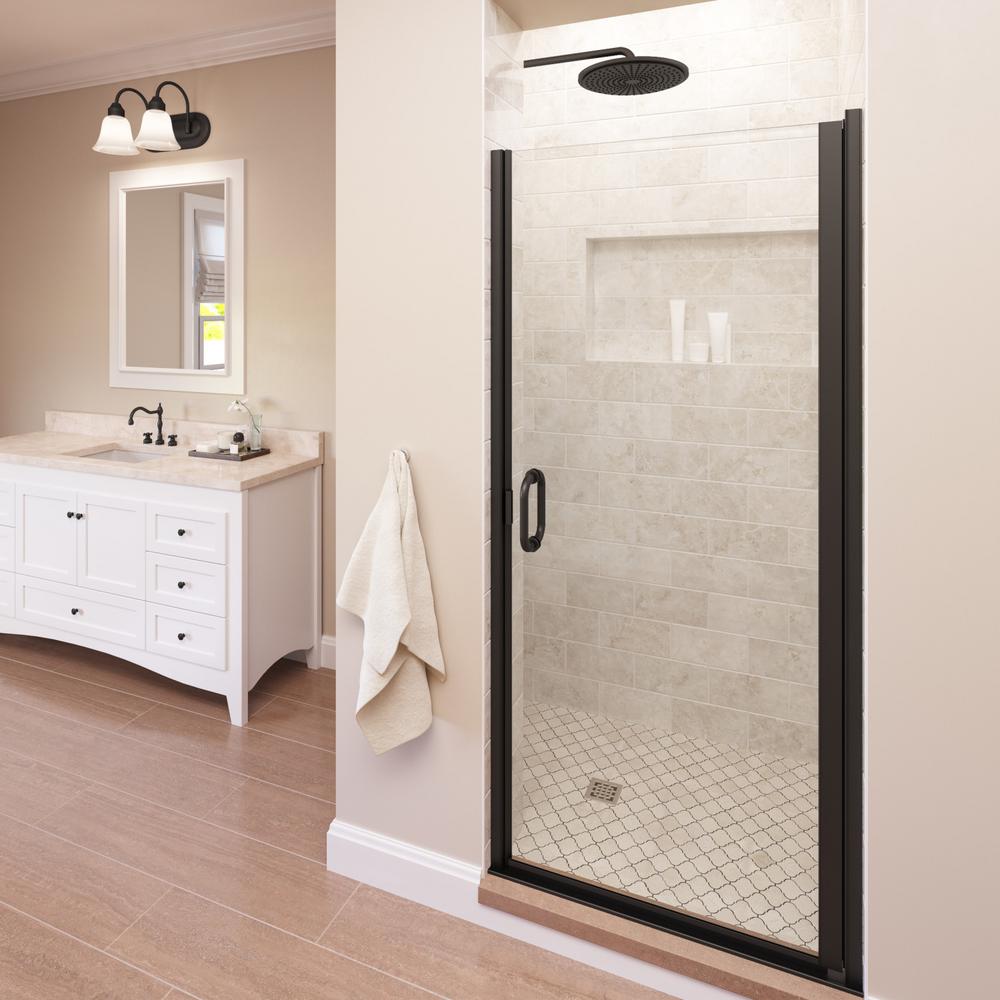 Basco Infinity 34 In X 76 In Semi Frameless Hinged Shower Door