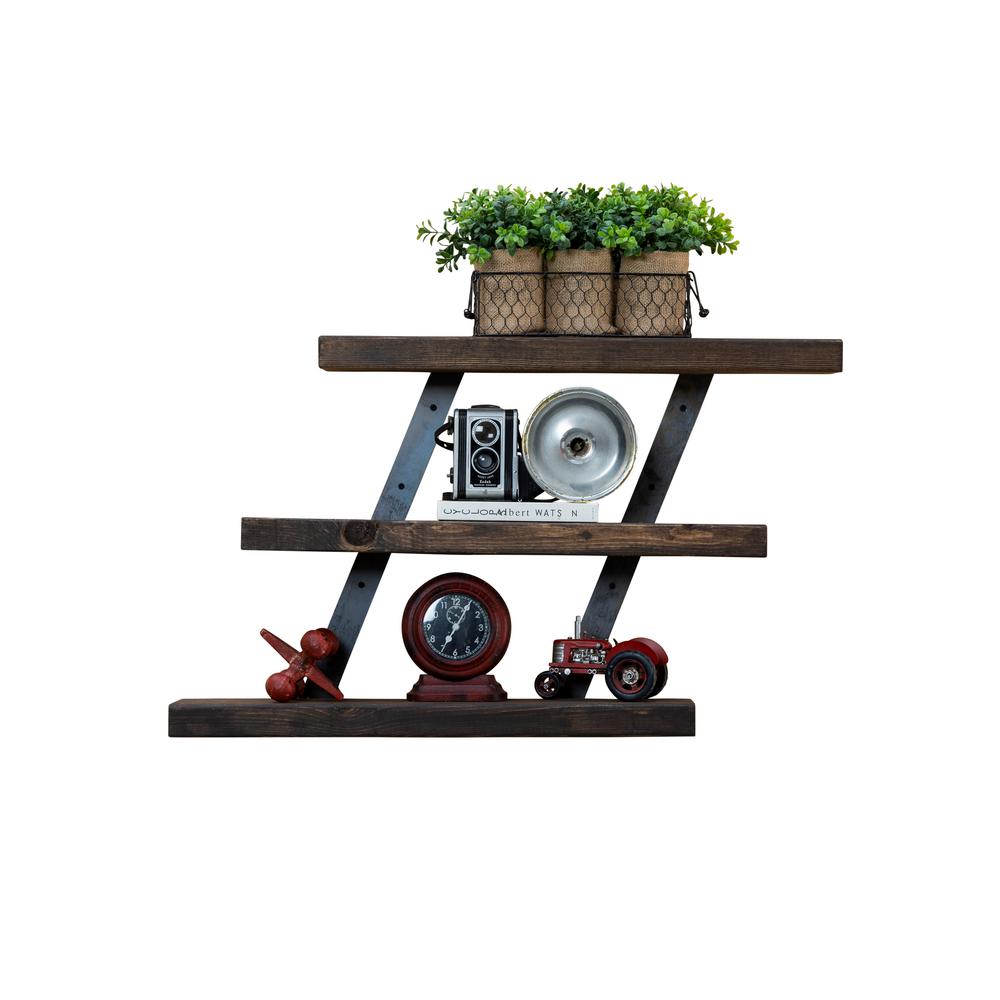 Del Hutson Designs Industrial Grace 5.5in x 24in x 20in Dark Walnut